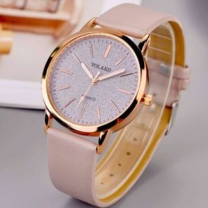 Round pink womens watch